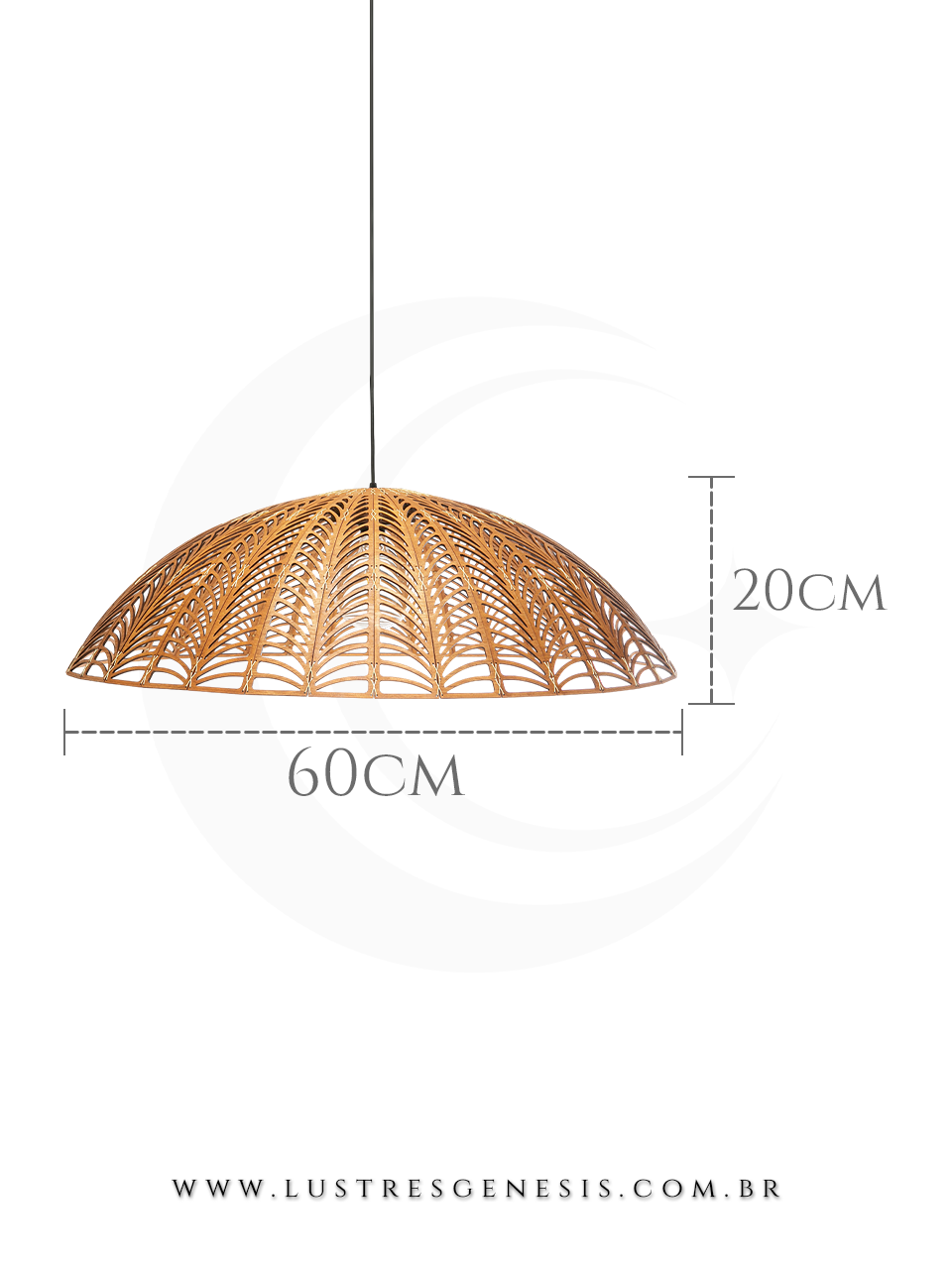 Luminária pendente grande carimbó madeira natural e lacas coloridas